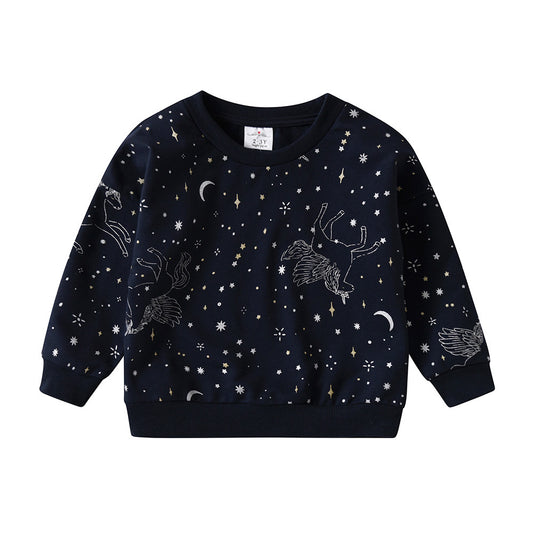 Unicorn Cartoon Print Sweatshirt Kids